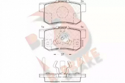 R BRAKE rb1718 -  Комплект тормозных колодок, дисковый тормоз